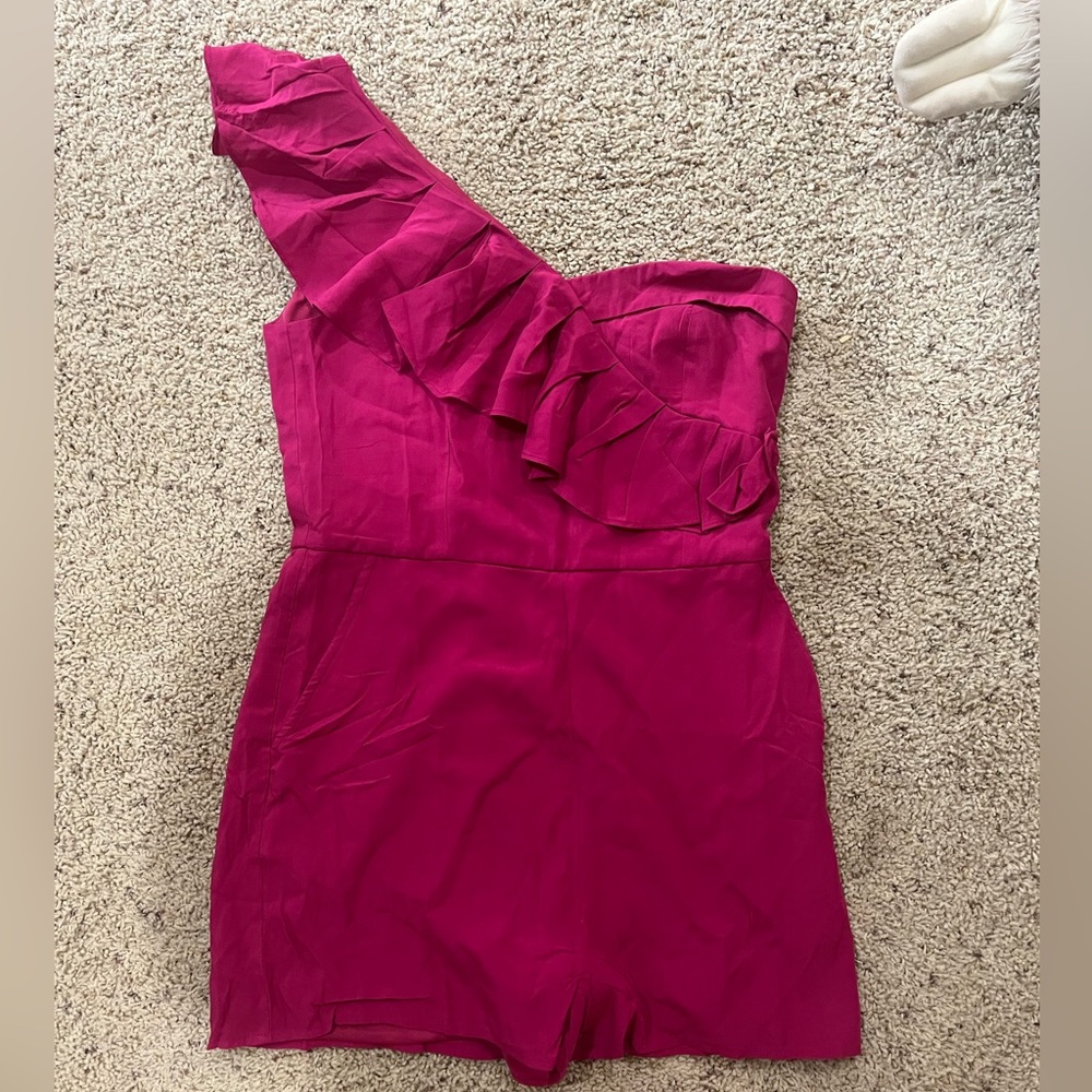Pink Lily one shoulder romper